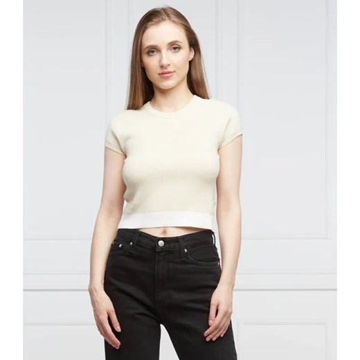 Calvin Klein Jeans T-shirt | Slim Fit ze sklepu Gomez Fashion Store w kategorii Bluzki damskie - zdjęcie 184347039