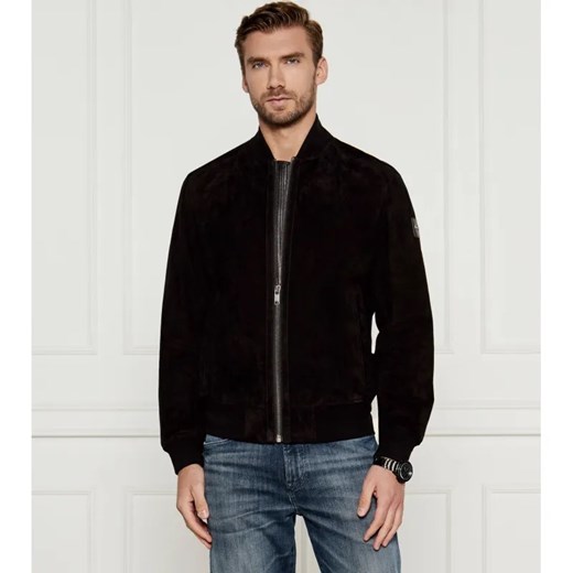 BOSS ORANGE Skórzana kurtka bomber Joflag | Regular Fit ze sklepu Gomez Fashion Store w kategorii Kurtki męskie - zdjęcie 184347139
