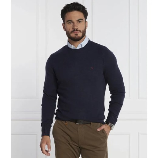 Tommy Hilfiger Wełniany sweter MULTI HTR MERINO CREW NECK | Regular Fit ze sklepu Gomez Fashion Store w kategorii Swetry męskie - zdjęcie 184348008