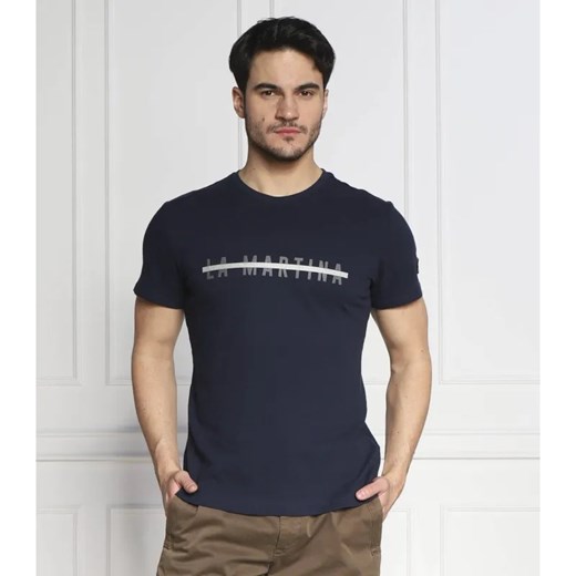 La Martina T-shirt | Regular Fit | z dodatkiem lnu ze sklepu Gomez Fashion Store w kategorii T-shirty męskie - zdjęcie 184348369
