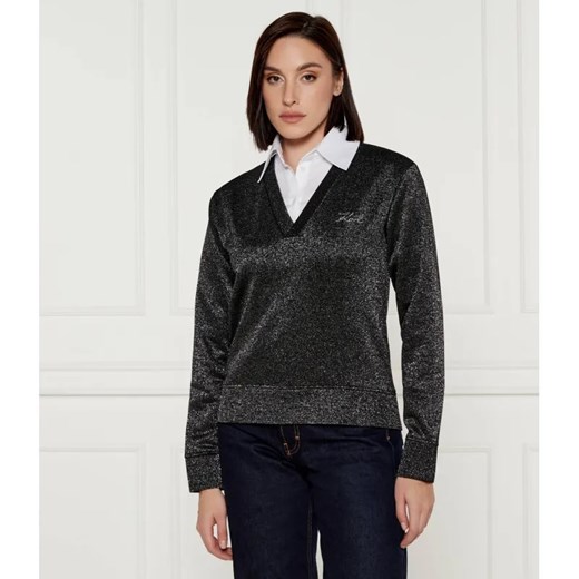 Karl Lagerfeld Bluza lurex | Regular Fit ze sklepu Gomez Fashion Store w kategorii Bluzy damskie - zdjęcie 184348536