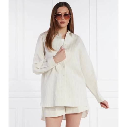 TWINSET Koszula CAMICIONE | Relaxed fit | z dodatkiem lnu ze sklepu Gomez Fashion Store w kategorii Koszule damskie - zdjęcie 184348816