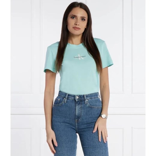 Calvin Klein Jeans T-shirt | Slim Fit ze sklepu Gomez Fashion Store w kategorii Bluzki damskie - zdjęcie 184348857