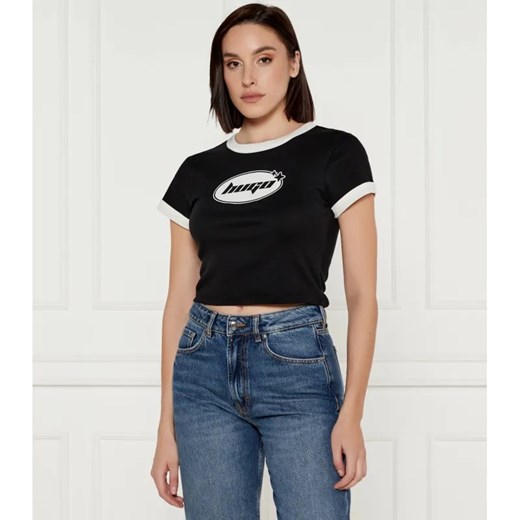 Hugo Blue T-shirt Dalia_B | Cropped Fit ze sklepu Gomez Fashion Store w kategorii Bluzki damskie - zdjęcie 184349088