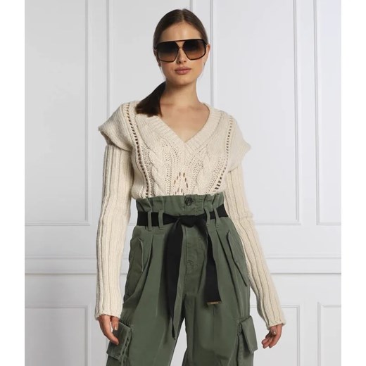 Pinko Wełniany sweter 2w1 MARGARITA | Regular Fit ze sklepu Gomez Fashion Store w kategorii Swetry damskie - zdjęcie 184349196