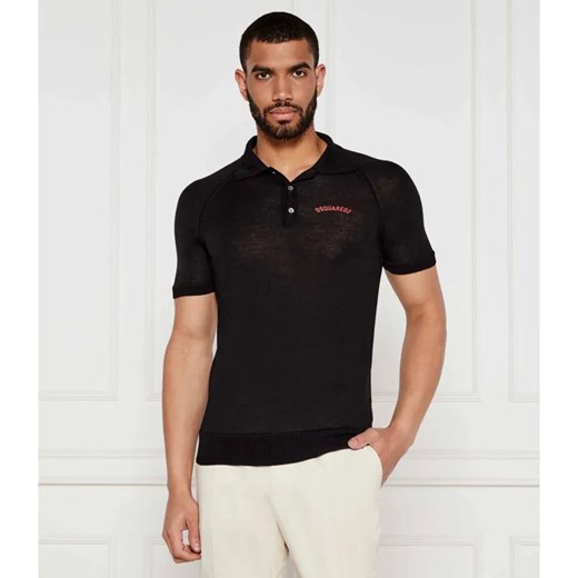 Dsquared2 Wełniane polo | Regular Fit ze sklepu Gomez Fashion Store w kategorii T-shirty męskie - zdjęcie 184349215