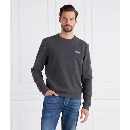 BOSS BLACK Sweter Structure Sweatshirt | Regular Fit ze sklepu Gomez Fashion Store w kategorii Swetry męskie - zdjęcie 184349837