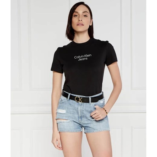 Calvin Klein Jeans T-shirt Institutional | Regular Fit ze sklepu Gomez Fashion Store w kategorii Bluzki damskie - zdjęcie 184349838