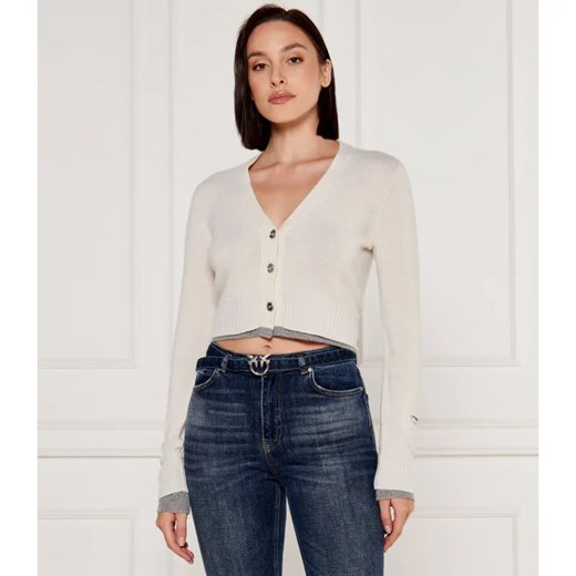 Pinko Wełniany kardigan CHAUSIE | Cropped Fit | Cropped Fit | z dodatkiem kaszmiru ze sklepu Gomez Fashion Store w kategorii Swetry damskie - zdjęcie 184349858