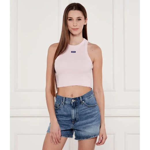 Hugo Blue Top Baby | Cropped Fit ze sklepu Gomez Fashion Store w kategorii Bluzki damskie - zdjęcie 184350457