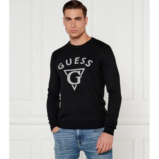 GUESS Sweter EDGAR | Regular Fit | z dodatkiem jedwabiu Guess S okazja Gomez Fashion Store