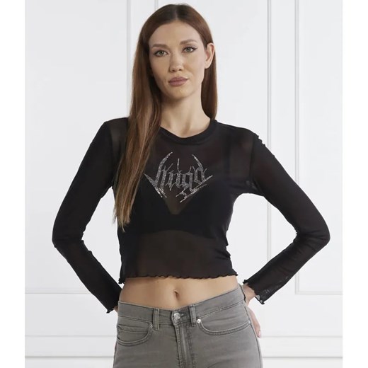 HUGO Bluzka Darocka | Cropped Fit ze sklepu Gomez Fashion Store w kategorii Bluzki damskie - zdjęcie 184350547