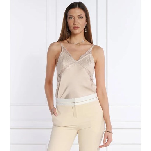 Patrizia Pepe Satynowy top | Regular Fit ze sklepu Gomez Fashion Store w kategorii Bluzki damskie - zdjęcie 184350745