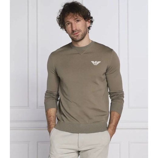 Emporio Armani Wełniany sweter | Slim Fit ze sklepu Gomez Fashion Store w kategorii Swetry męskie - zdjęcie 184351135