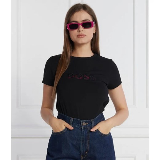 BOSS BLACK T-shirt EVENTSA | Regular Fit ze sklepu Gomez Fashion Store w kategorii Bluzki damskie - zdjęcie 184351145