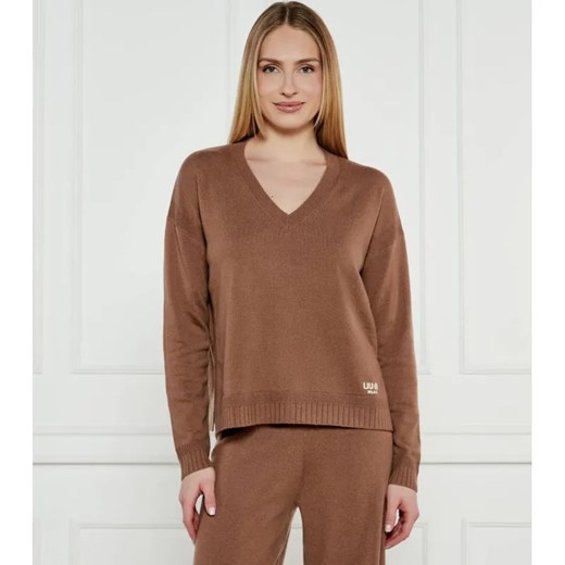 Liu Jo Sport Wełniany sweter | Regular Fit | z dodatkiem kaszmiru ze sklepu Gomez Fashion Store w kategorii Swetry damskie - zdjęcie 184351728