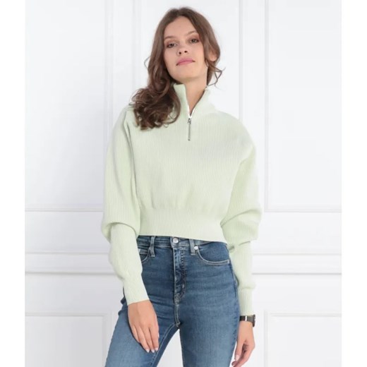 Calvin Klein Jeans Sweter HALF ZIP | Regular Fit ze sklepu Gomez Fashion Store w kategorii Swetry damskie - zdjęcie 184351839