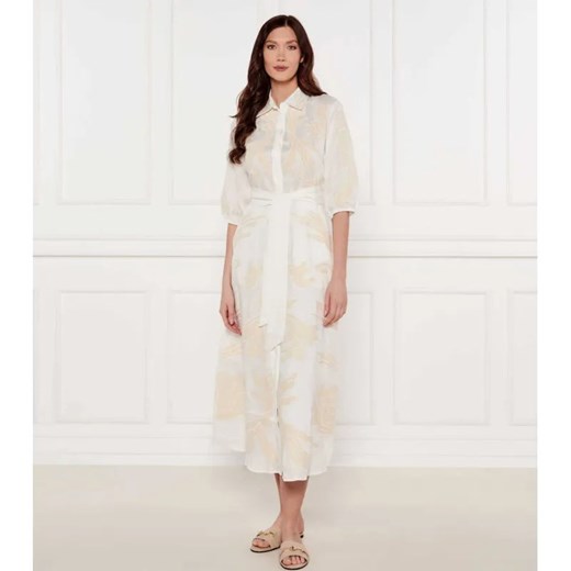 Marella Lniana sukienka z paskiem NOTA ze sklepu Gomez Fashion Store w kategorii Sukienki - zdjęcie 184351878