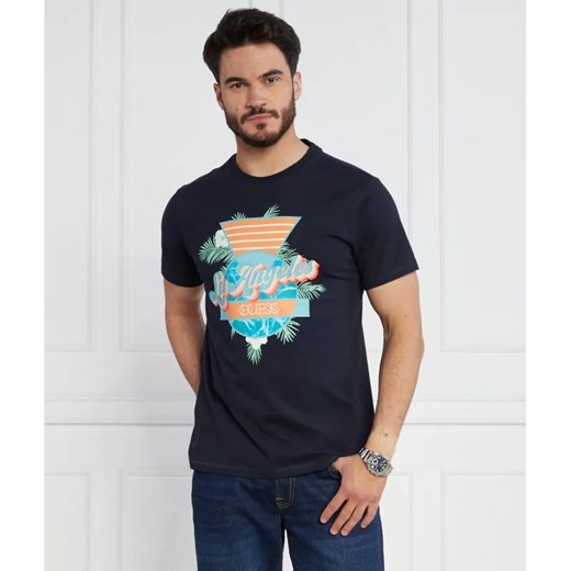 GUESS T-shirt SS CN CALIFORNIA FLO | Regular Fit ze sklepu Gomez Fashion Store w kategorii T-shirty męskie - zdjęcie 184352088