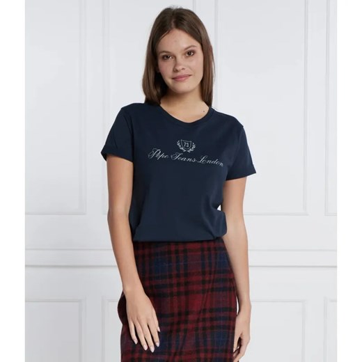 Pepe Jeans London T-shirt | Regular Fit ze sklepu Gomez Fashion Store w kategorii Bluzki damskie - zdjęcie 184352158