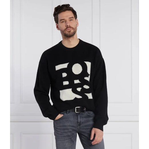 BOSS BLACK Wełniany sweter Loskar | Regular Fit | z dodatkiem kaszmiru L promocja Gomez Fashion Store