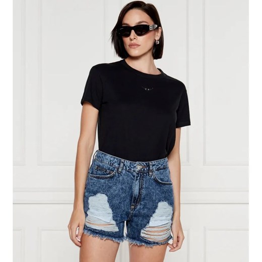 Zadig&Voltaire T-shirt MARTA WINGS STRASS | Regular Fit | z dodatkiem lnu ze sklepu Gomez Fashion Store w kategorii Bluzki damskie - zdjęcie 184352816