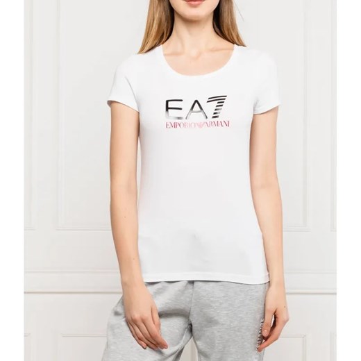 EA7 T-shirt | Slim Fit ze sklepu Gomez Fashion Store w kategorii Bluzki damskie - zdjęcie 184353387