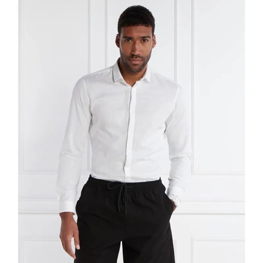 HUGO Koszula Ketran | Slim Fit | z dodatkiem lnu ze sklepu Gomez Fashion Store w kategorii Koszule męskie - zdjęcie 184353445