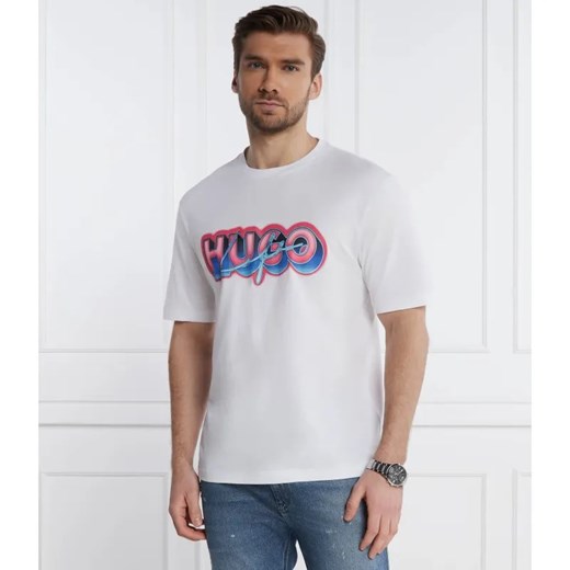 Hugo Blue T-shirt Nillumi | Regular Fit ze sklepu Gomez Fashion Store w kategorii T-shirty męskie - zdjęcie 184353858