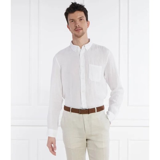 HUGO Lniana koszula Ermann | Straight fit ze sklepu Gomez Fashion Store w kategorii Koszule męskie - zdjęcie 184353875