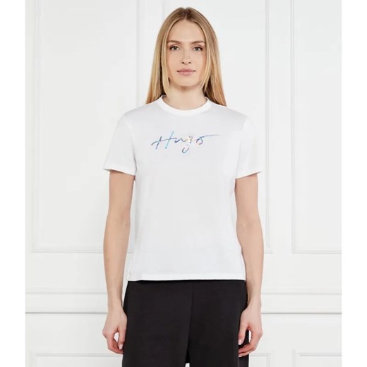 HUGO T-shirt Damacia_3 | Regular Fit ze sklepu Gomez Fashion Store w kategorii Bluzki damskie - zdjęcie 184354079