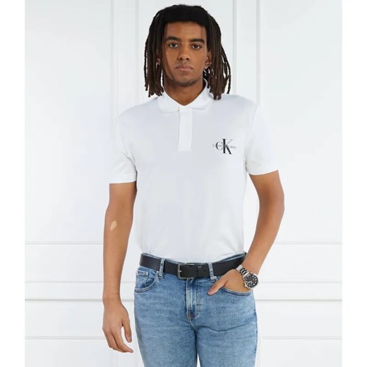 Calvin Klein Jeans Polo MONOLOGO | Regular Fit ze sklepu Gomez Fashion Store w kategorii T-shirty męskie - zdjęcie 184354116