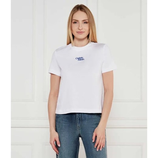 Calvin Klein Jeans T-shirt | Regular Fit ze sklepu Gomez Fashion Store w kategorii Bluzki damskie - zdjęcie 184354387