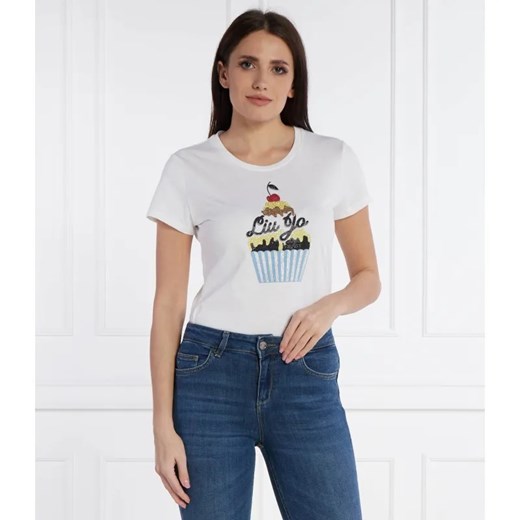 Liu Jo T-shirt | Slim Fit ze sklepu Gomez Fashion Store w kategorii Bluzki damskie - zdjęcie 184354398