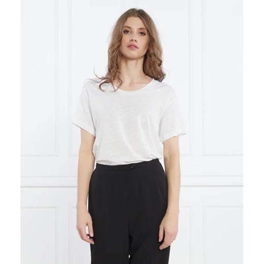 Samsøe Samsøe Lniany t-shirt | Regular Fit ze sklepu Gomez Fashion Store w kategorii Bluzki damskie - zdjęcie 184354968