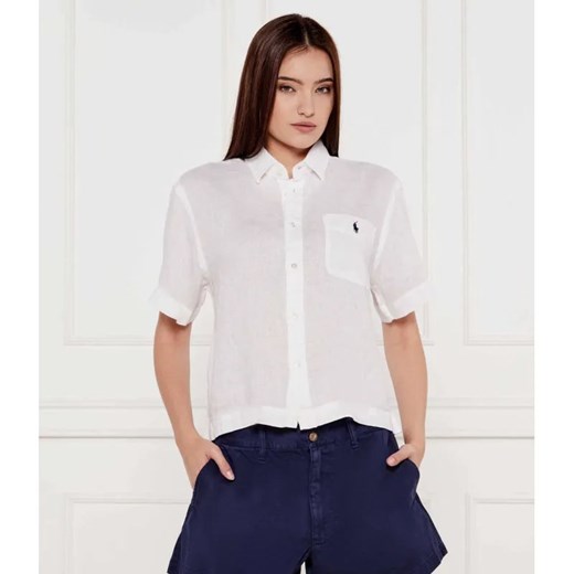POLO RALPH LAUREN Lniana koszula SAYNA | Cropped Fit ze sklepu Gomez Fashion Store w kategorii Koszule damskie - zdjęcie 184355056