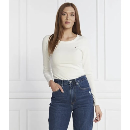 Tommy Hilfiger Bluzka 5X2 RIB O-NK LS | Slim Fit ze sklepu Gomez Fashion Store w kategorii Bluzki damskie - zdjęcie 184355347