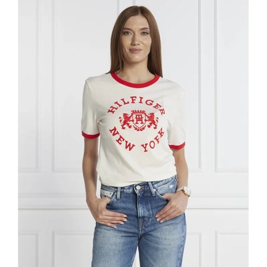 Tommy Hilfiger T-shirt | Regular Fit ze sklepu Gomez Fashion Store w kategorii Bluzki damskie - zdjęcie 184355457