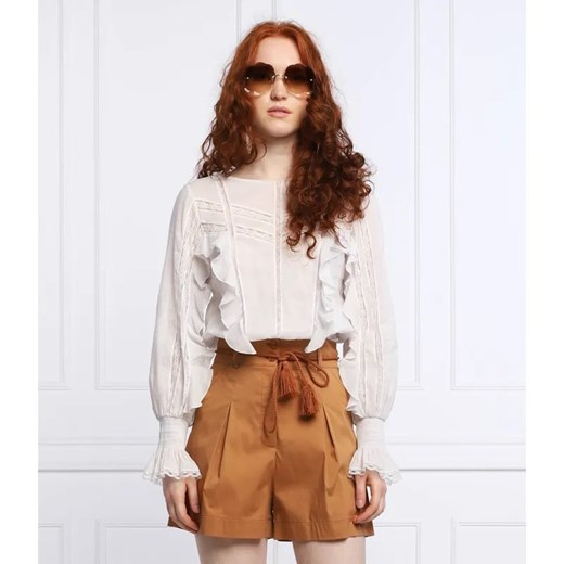 Patrizia Pepe Koronkowa bluzka | Regular Fit ze sklepu Gomez Fashion Store w kategorii Bluzki damskie - zdjęcie 184355505