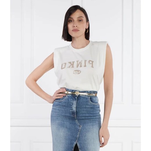 Pinko T-shirt CACAO CANOTTA | Regular Fit ze sklepu Gomez Fashion Store w kategorii Bluzki damskie - zdjęcie 184356216