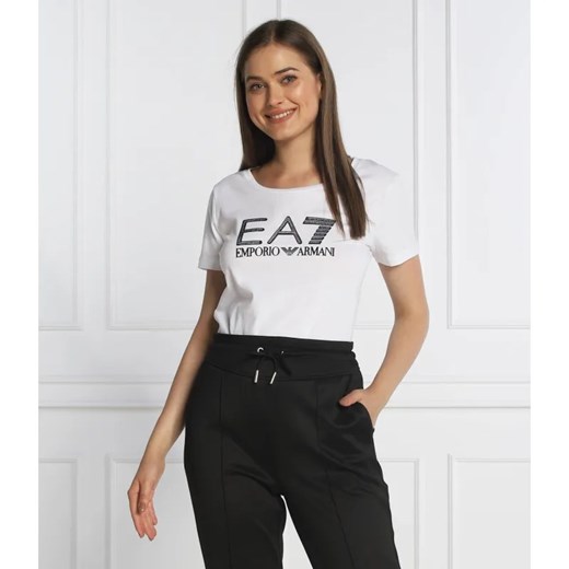 EA7 T-shirt | Regular Fit ze sklepu Gomez Fashion Store w kategorii Bluzki damskie - zdjęcie 184356558