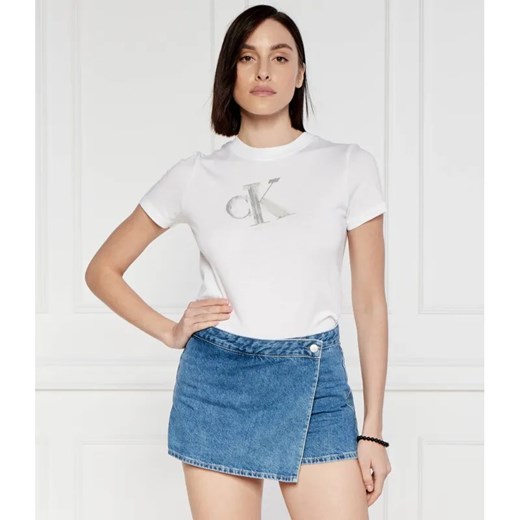 Calvin Klein Jeans T-shirt META BABY | Regular Fit ze sklepu Gomez Fashion Store w kategorii Bluzki damskie - zdjęcie 184356585