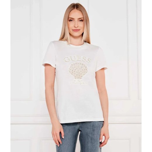 Guess Swimwear T-shirt | Regular Fit ze sklepu Gomez Fashion Store w kategorii Odzież plażowa - zdjęcie 184356739
