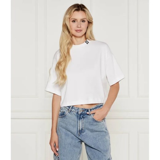 HUGO T-shirt Damelody | Cropped Fit ze sklepu Gomez Fashion Store w kategorii Bluzki damskie - zdjęcie 184356755