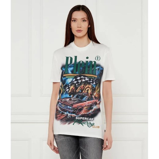 Philipp Plein T-shirt Racing Club | Regular Fit ze sklepu Gomez Fashion Store w kategorii Bluzki damskie - zdjęcie 184357308