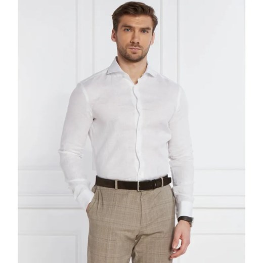 BOSS BLACK Lniana koszula H-HANK | Slim Fit ze sklepu Gomez Fashion Store w kategorii Koszule męskie - zdjęcie 184357397