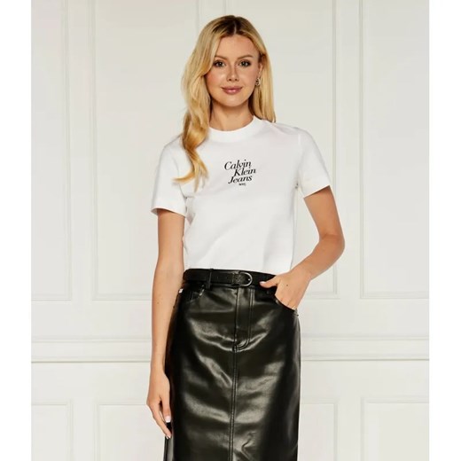Calvin Klein Jeans T-shirt | Regular Fit ze sklepu Gomez Fashion Store w kategorii Bluzki damskie - zdjęcie 184357506