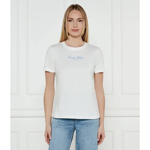 Tommy Hilfiger T-shirt | Regular Fit ze sklepu Gomez Fashion Store w kategorii Bluzki damskie - zdjęcie 184357557