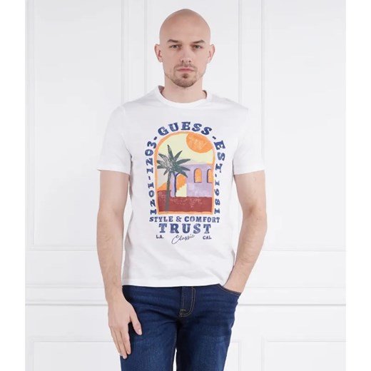 GUESS T-shirt PALM WINDOW | Slim Fit ze sklepu Gomez Fashion Store w kategorii T-shirty męskie - zdjęcie 184357699