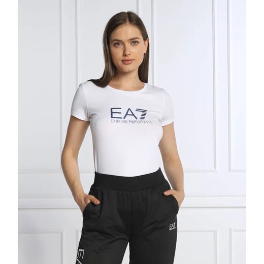 EA7 T-shirt | Slim Fit ze sklepu Gomez Fashion Store w kategorii Bluzki damskie - zdjęcie 184357776